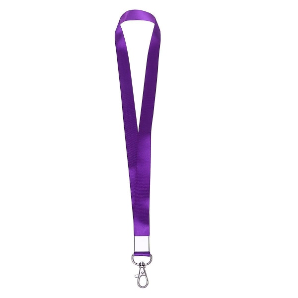 1 st Halsrem Snodd Säkerhet Metallklämma ID-märke Snöre för Business ID-nyckel (lila)
