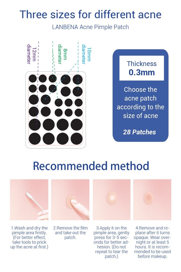 LANBENA Natpatches 0,3 mm 28 stk. 2 pcs