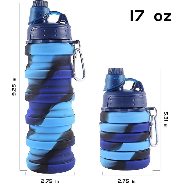 -regnbue sammenklappelig sportsvandflaske til børn, studerende, genbrugelig Bpa Fre #-2