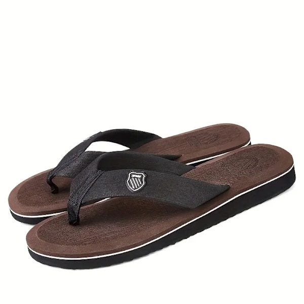 Snabbtorkande halkfria flip-flops för män - bekväma tofflor för inomhus- och utomhusaktiviteter på sommaren Dark Brown 39