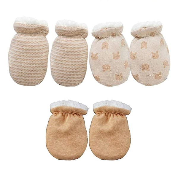 3 Par Babyvotter Hansker Varme Babyhender Skrapevotter