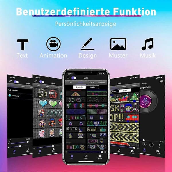 Belyst vinduesbillede LED programmerbart digitalt skilt 7 x 17 cm display design belysning