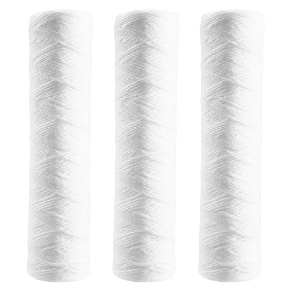 3 stk. Vandrenser 10 tommer String Wound Filter 5 Mikrometer PP Bomuldsfilter Sedimentfilter