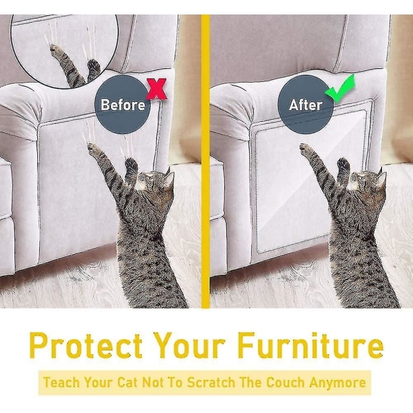Cinta disuasoria de arañazos para gatos, protector de muebles transparente de doble cara, 8 Uds.