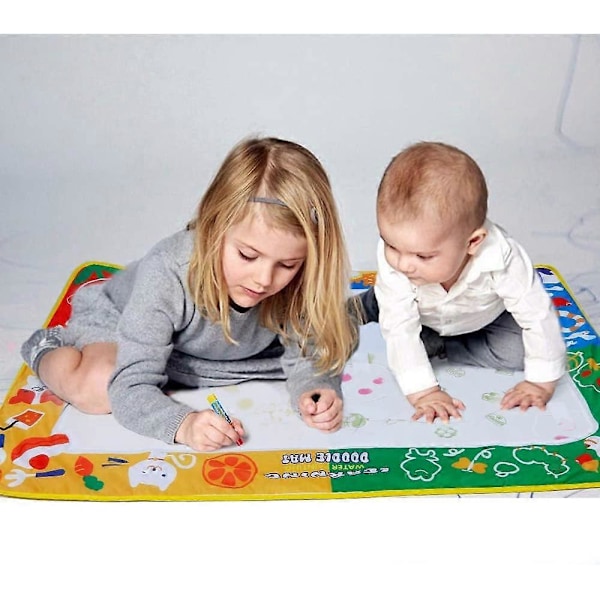 Anpro Vann Dobbeltegning Matte Maling Matte 70 X 100Cm Med 3 Penner, 3 Stempelformer 1 Hjulforsegling Og 1 Vannbolle, Gjenbrukbar Vannmalingsmatte For