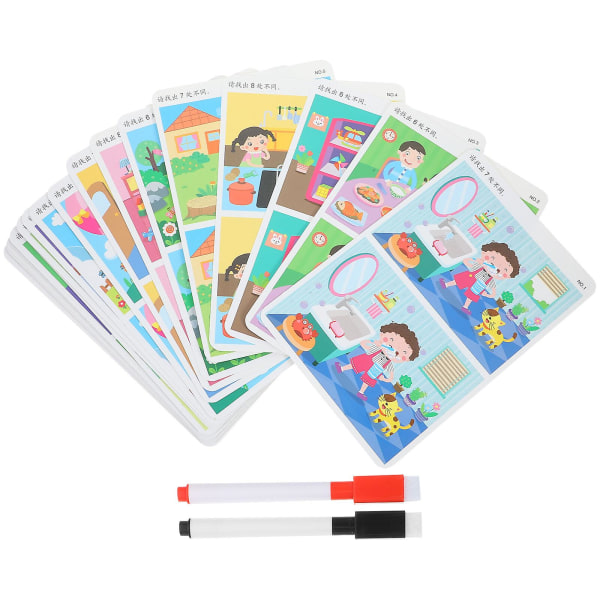 1 set Etsi ja löydä kortteja Lelut Sarjakuva Dry Erase -toimintakortit Lelu (3-4 vuotta vanha)