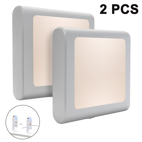 2-pack Plug-in LED-nattlampor, Ultratunna, Kyl Design