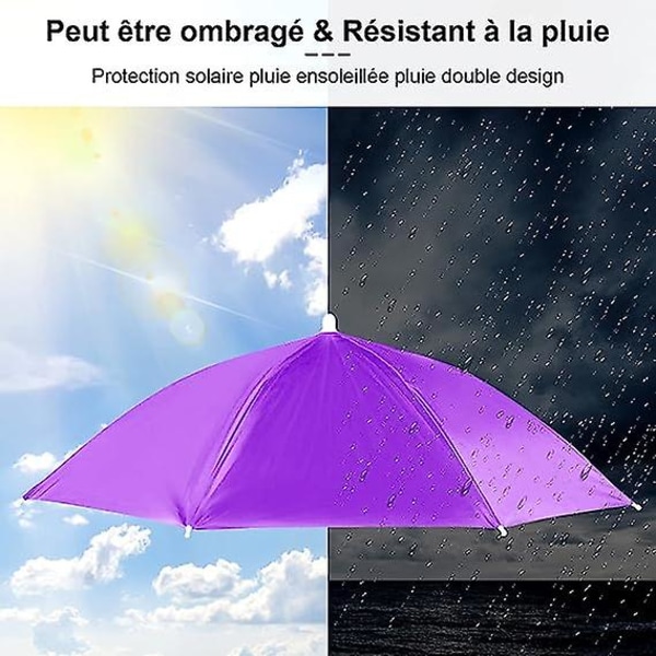 Paraplyhatt, 69 cm handsfree cap för vuxna och barn, UV-skydd Vattentät Vikbar för camping golf solskydd