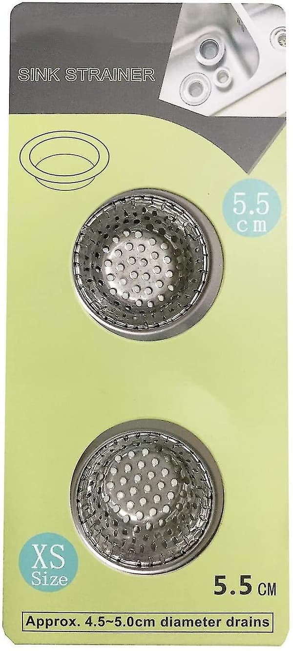 2 st Mini Badrumsavloppssil - Rostfritt Stål, Liten Bred Kant 2,2\" Diameter