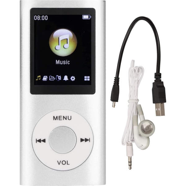 MP3-spiller, tapsfri lydkvalitet bærbar MP3-musikkspiller med hodetelefoner, 1,8 tommers LCD-skjerm digital musikkspiller