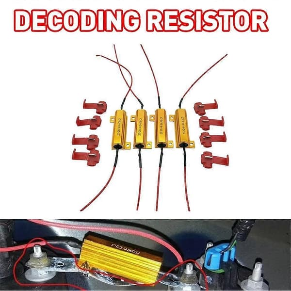 2/4X Belastningsmodstand 50W 6Rj 6Ohm LED-dekoder til at fikse hyperblinkende blinklys. 2pcs