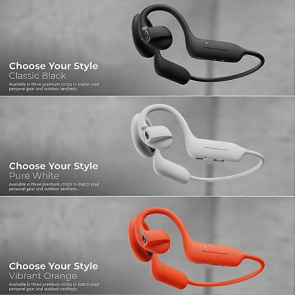 Smart kameraheadset AI-översättare Open Ear Utomhuscykling Vandring white