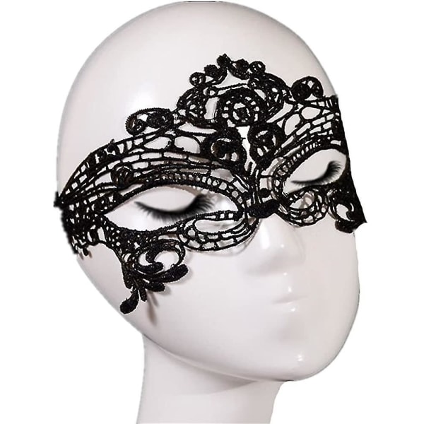Lyxig sexig spets ögonmask balmask maskerad bollmask för kostymfest Cosplay (svart-3