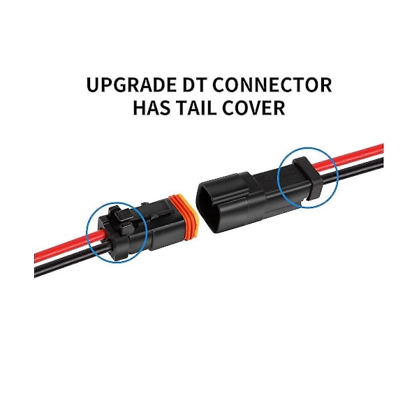6 Par Dt 2-Pins Pigtail Kit Han & Hun Connector Adapter Stikkontakt Ledningsnet Til Led Arbejdslys