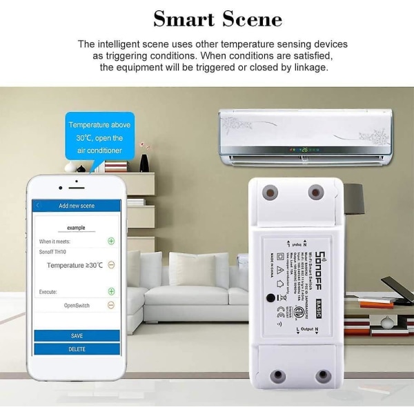 Sonoff Basic R2 Wifi Smart Light Switch Langaton kaukosäädin Älykäs ajastinohjaus Amazon Echo Alexa -sovelluksen kautta, Android Ios-2