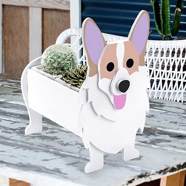 Sulo puutarhan kukkaruukku lehmän koiran istutuskone, lehmän corgi pomeranian vuohen puutarharuukut, pvc-kukkaruukku puutarhan kodin sisustus