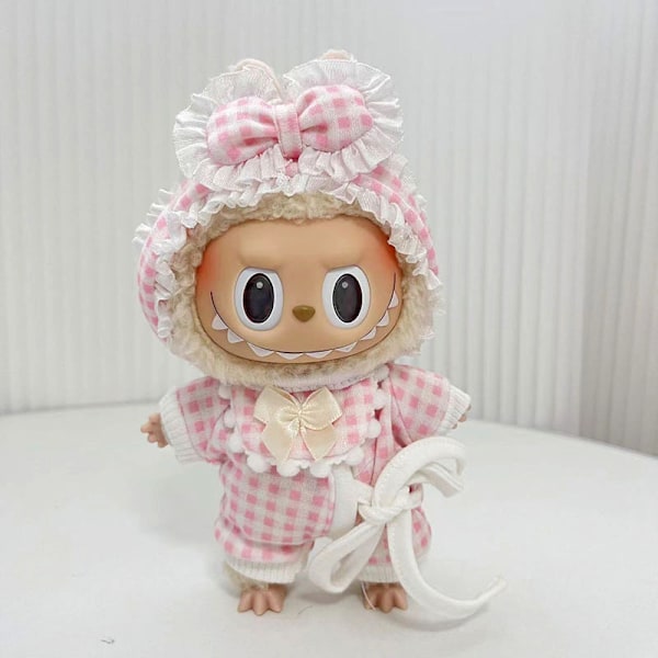 (Endast kläder) 17 cm hängande blind box Labu dockkläder Labubu