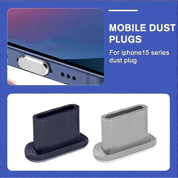 iPhone 15 Pro Max -pölysuojus, latausportin Type-C USB -pölysuoja J5L5 blue 1PCS