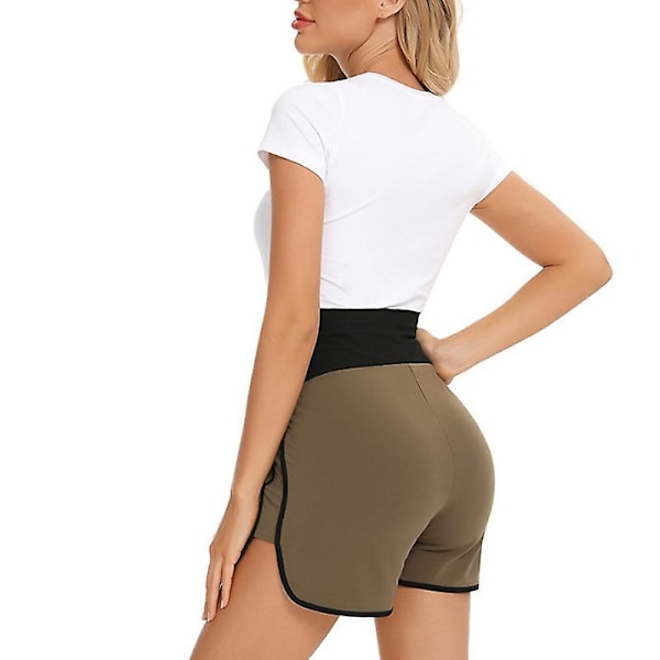 Maternity Bukser Solid Strip Splicing Beskytt Mage Gravide Kvinners Shorts