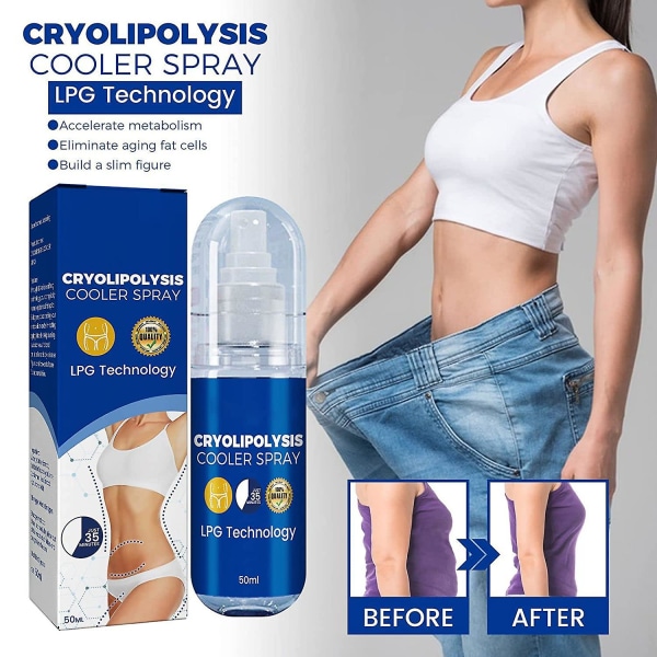 Cryolipolysis Cooler Spray, återfuktande fuktgivande, minskar celluliter, snabbare förbränning av subkutan fettvävnad