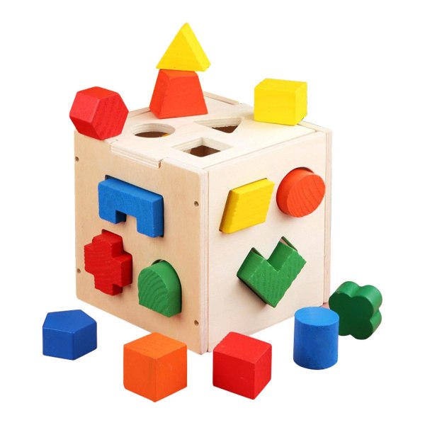 15-håls 3d-byggklossar för barn Pedagogisk geometrisk form Matchande block för hemmet