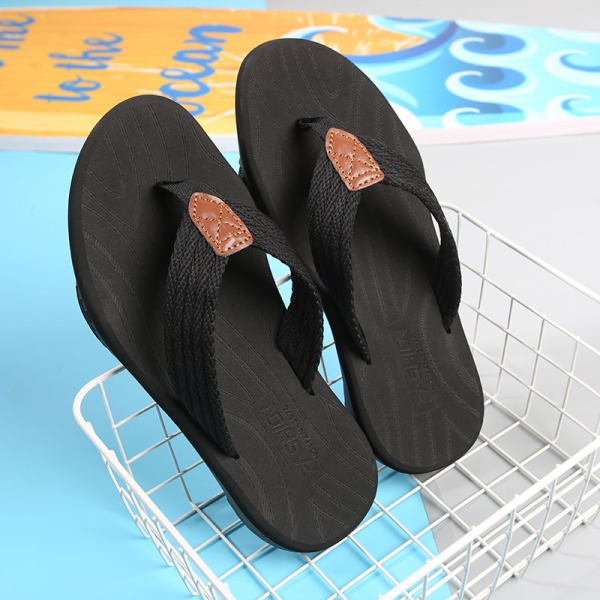 2024 nya stil neutrala mjuka botten flip flops fashionabla ytterkläder herr flip flops casual strandskor kvinnor black 36