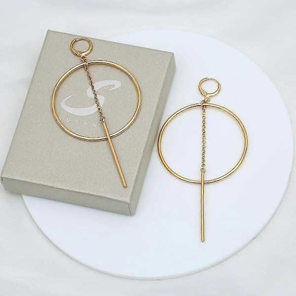 Dingle Hoop Øredobber for Kvinner, 14k Gull/Sølvbelagt Høypolert Søte & Estetiske Øredobber for Kvinner
