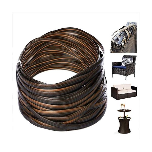 Kaffegradient Platt Syntetisk Rattan Reparationsmaterial Rattanfläta Reparationskit för Stickning och Stol T