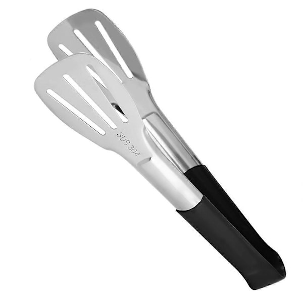 Rustfritt Stål Kjøkken Tang BBQ Tang Utility Tang Klips 9 tommer klips tre linjer (Svart)