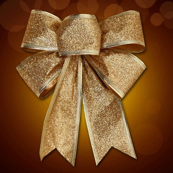 20 stk juletræspynt sløjfer bånd guld 25 x 21 cm julepynt