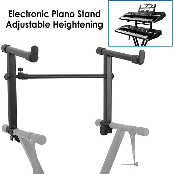 Universal Dobbelt Keyboard Stativ - Andre Etasje Elektronisk Orgel Holder Stativ | Bærbar Piano Stativ Musikk Instrument Stativ Med Justerbar Høyde