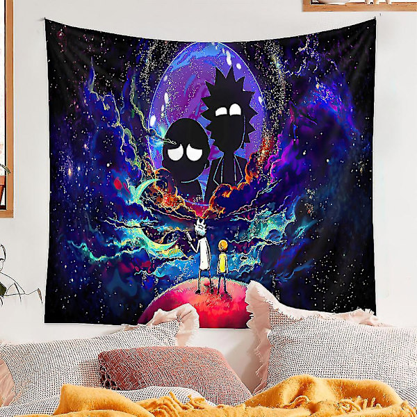 Rick and Morty Tema Poster Vægtæppe Væghængende Vægtæppe Soveværelse Dekoration Møbel Ornament (180X230CM)