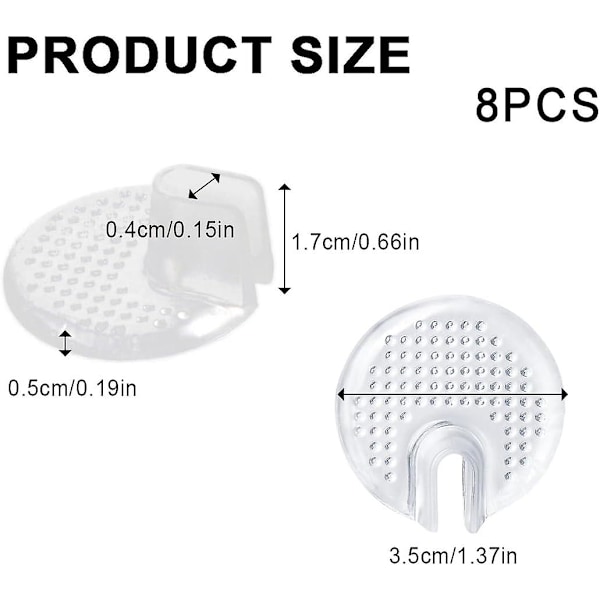 Skoinnlegg, silikon tåbeskytter, t-stropp forfotputer, t-stropp sandal gelputer, sklisikre tåputer