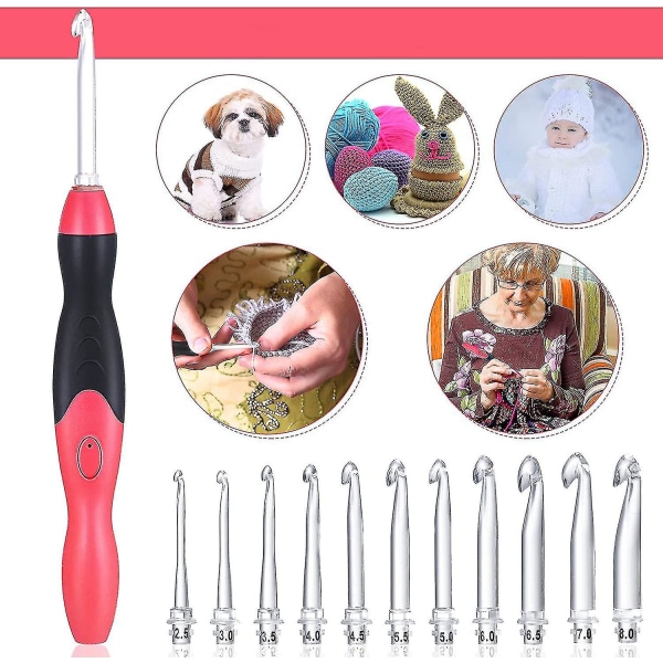 Crochet Hooks Set Rechargeable, Interchangeable Heads 2.5-8 Mm 11sizes