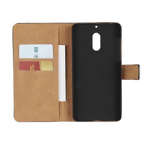 Wallet Case Nokia 5.3, Ægte Læder, Sort Sort