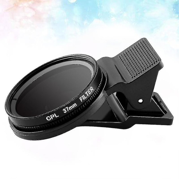 Ultratunn clip-on Cpl telefonlinskamera cirkulär polarisator neutralt densitetsfilter 37 mm objektiv kameralins (svart)