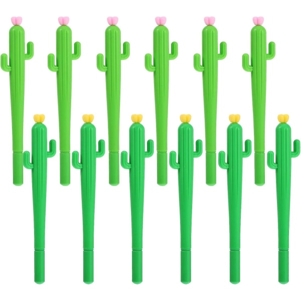 -kaktuksen muotoinen rullapallokynä Söpöt luovat 0,5 mm:n mustegeelikynät (12 kpl)