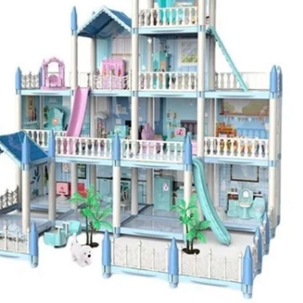 14 rum Doll House Doll House Princess Castle Girl Leksak Möbler Tillbehör Jul Födelsedagspresent