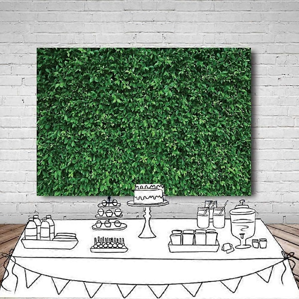 Fong 7x5FT Grön Blads Fotobakgrund Djungel Bakgrund Grön Bakgrund Gräs Bakgrund Vinyl Bakgrund Grönt Gräs Grön Vägg Bakgrund Fest CP-87