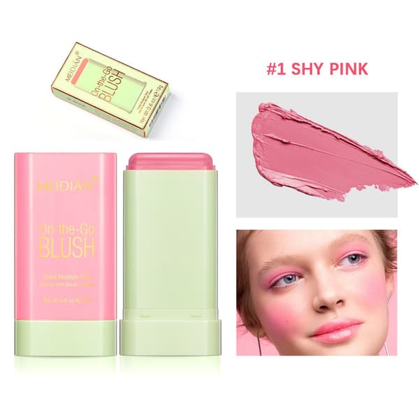 Kremblush, solid kremblush, highlighter, bærbar konturblush-stift, lysner basissminke 1#shy pink