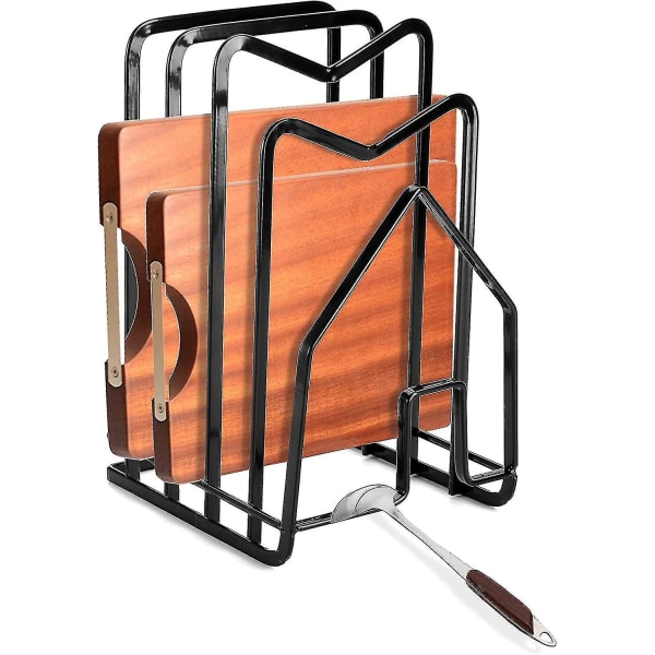 Hållare för skärbräda, platt stål skärbräda Organizer Stativ Grytpanna Lock Rack Organizer för köksskåp Bänkskiva, 4,92x5,71x8,46 tum (