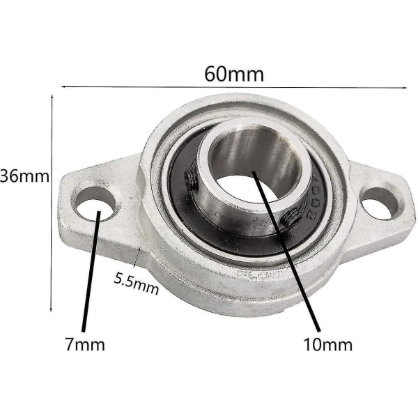 Flangeleje Kfl000 10 mm indre diameter zinklegering selvjusterende lejer Printerpudeblok Pudebloklejer Shibaod