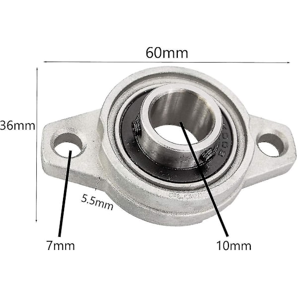 Flänslager KFL000 10mm Inre Diameter Zinklegering Självjusterande Lager Skrivarlager Kuddeblocklager Shibaod