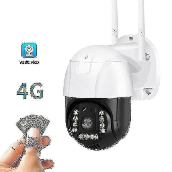 Udendørs overvågningskamera 4g Gsm Sim V380 Pro 1080p Cloud 4x Zoom Ip66 Sikkerhedsbeskyttelse Trådløs Ip Cctv