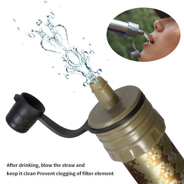 Mini Bærbar Vannrenser Straw Vannfiltreringssystem