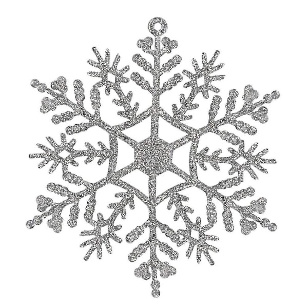 24 kpl kimaltelevia lumihiutalemuovisia joulun lumihiutalekoristeita joulukoristeisiin