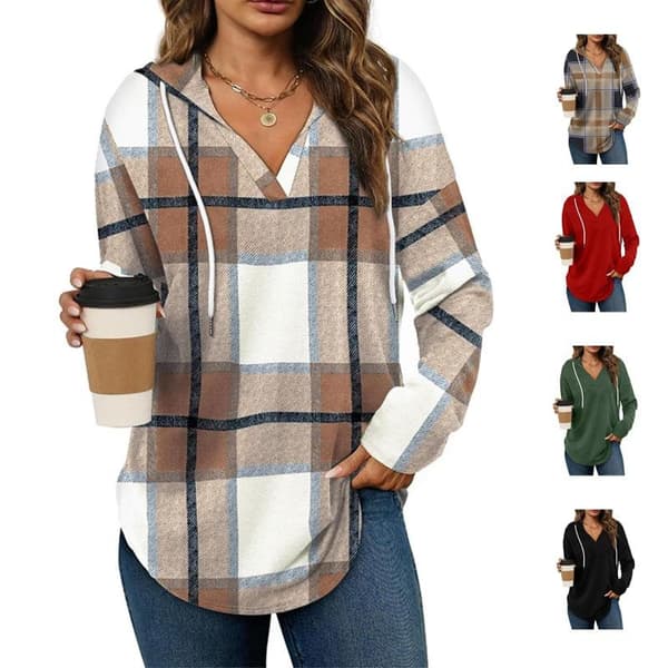 WIHOLL Dame Mode Toppe Hættetrøjer til Kvinder Pullover Oversized Sweatshirts Langærmede Skjorter Løs Pasform * (Størrelse OP 1-2 for Ægte Oversized Look!) S