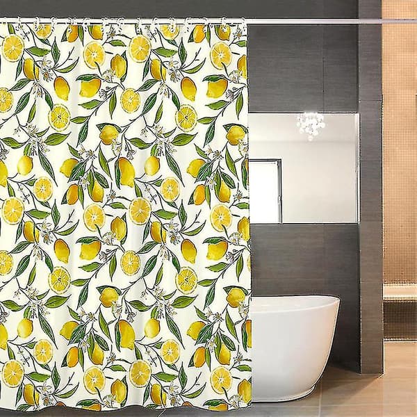 180 * 120 (sitron) Dusjforheng Vanntett Polyester Muggsoppresistent Tykt Polyester Dusjforheng 3d Digitalt Trykt Stor Versjon Størrelse