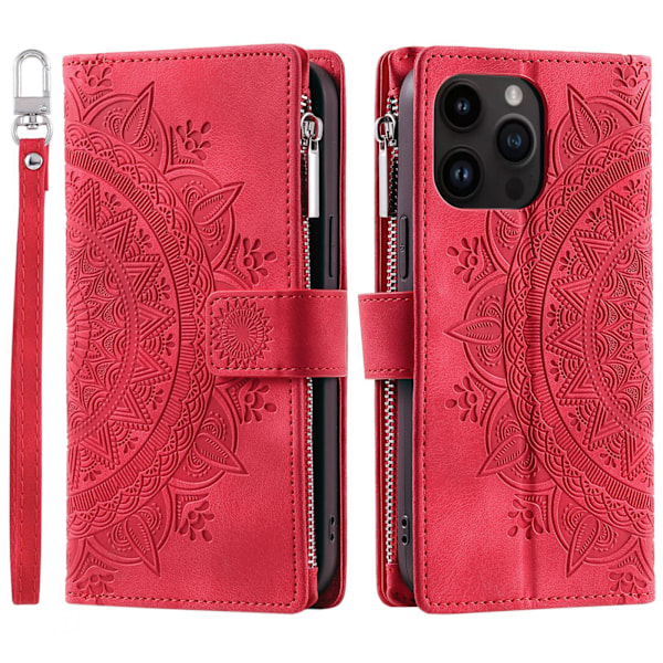 iPhxne12 pro max mobiltelefon etui mandala pung beskyttende etui red