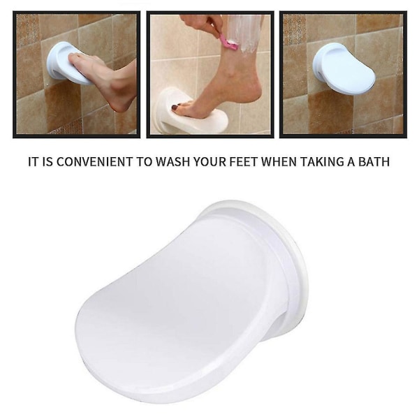 bathroom Shower Foot Rest Suction Cup Foot Rest Step Aid Grip Holder Pedal Step Suction Cup Foot Pedal Wash Feet(1pc, White)